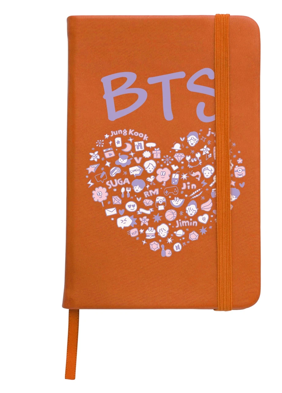 Блокнот А5 БТС (BTS) Оранжевый (92228-3268-OG) MobiPrint (257327374)