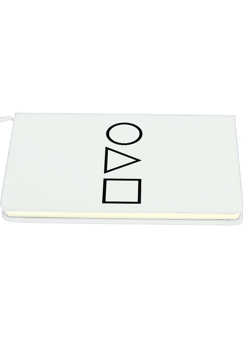 Блокнот А5 Трикутник Квадрат Коло Гра в кальмара (Squid Game) Білий (92228-3373-WT) MobiPrint (257324773)