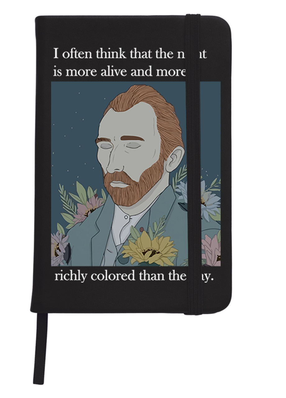 Блокнот А5 Вінсент Ван Гог (Vincent van Gogh) Чорний (92228-2962-BK) MobiPrint (257324699)