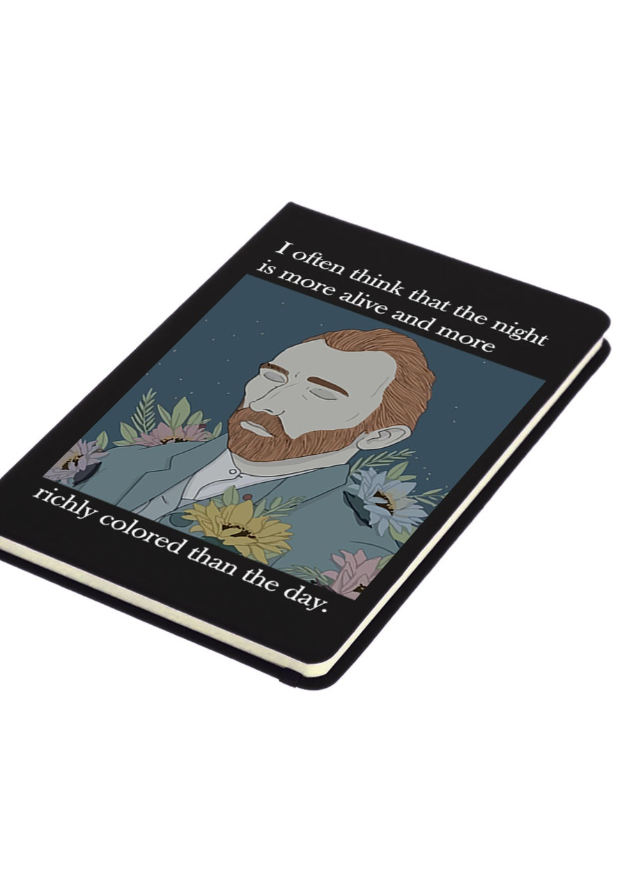 Блокнот А5 Вінсент Ван Гог (Vincent van Gogh) Чорний (92228-2962-BK) MobiPrint (257324699)