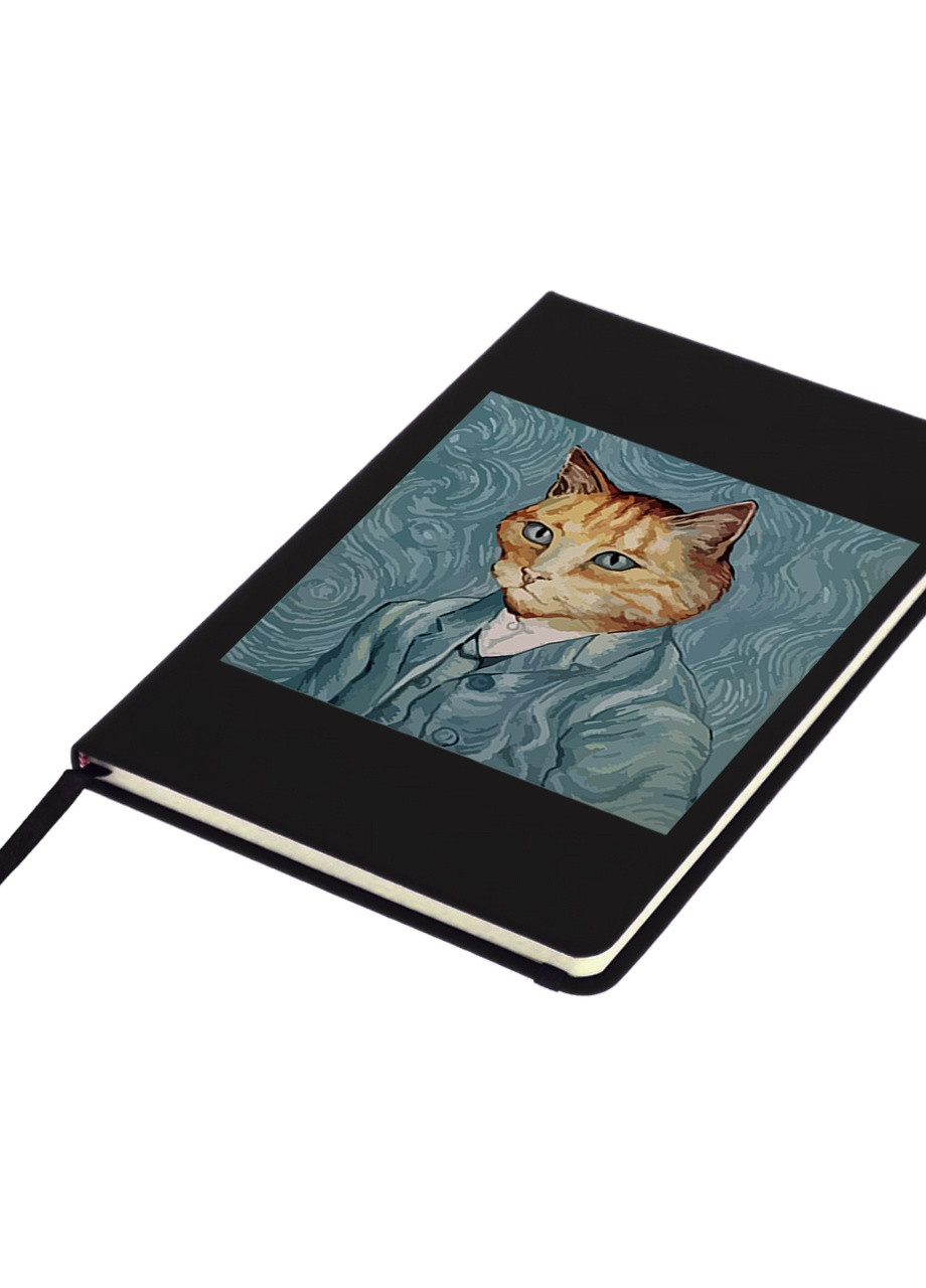 Блокнот А5 Кот Винсент Ван Гог (Vincent van Gogh Cat) Черный (92228-2959-BK) MobiPrint (257326023)