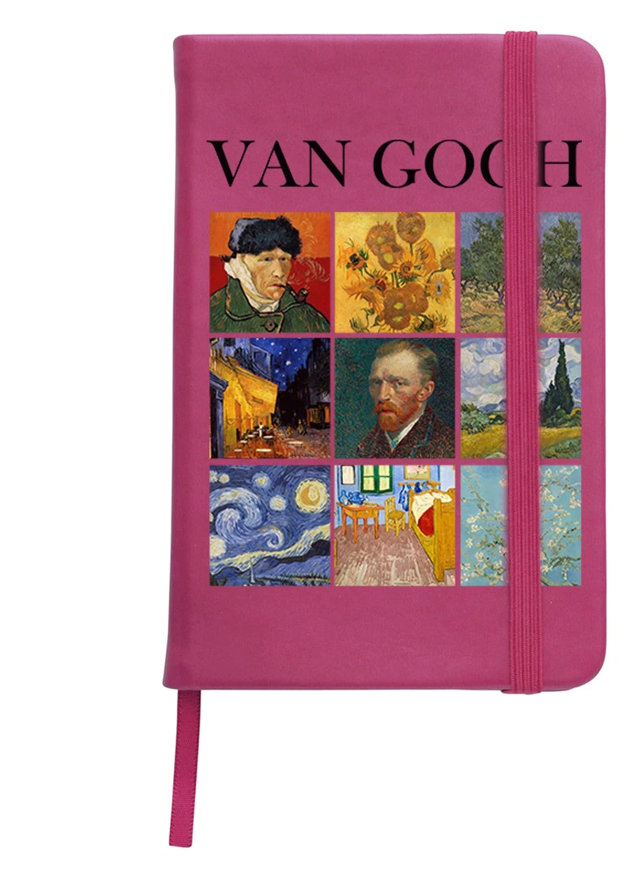 Блокнот А5 Вінсент Ван Гог Картини (Vincent van Gogh) Малиновий (92228-2960-FU) MobiPrint (257324211)