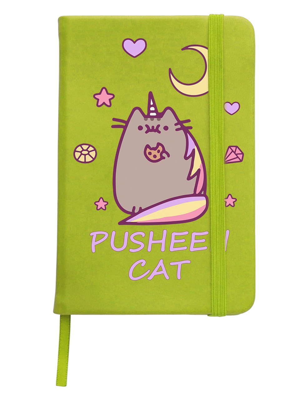Блокнот А5 Кот Пушин (Pusheen Cat) Салатовый (92228-3349-LM) MobiPrint (257327626)