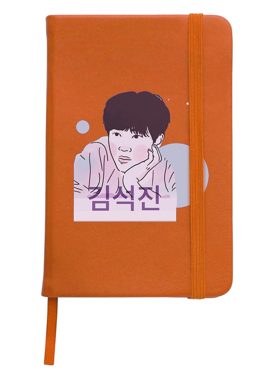 Блокнот А5 Ким Сокчин БТС ( Kim Seok Jin BTS) Оранжевый (92228-3259-OG) MobiPrint (257326744)
