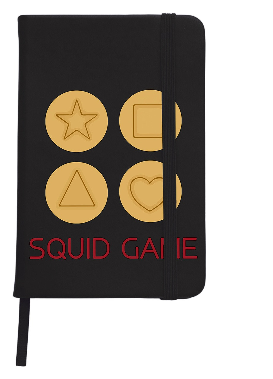 Блокнот А5 Печенье Игра в кальмара (Squid Game) Черный (92228-3372-BK) MobiPrint (257328793)