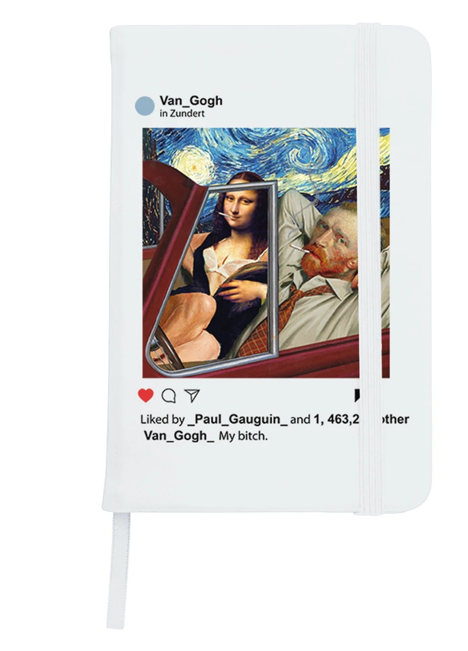 Блокнот А5 Інстаграм Ван Гог та Джоконда (van Gogh and La Gioconda) Білий (92228-2952-WT) MobiPrint (257327104)