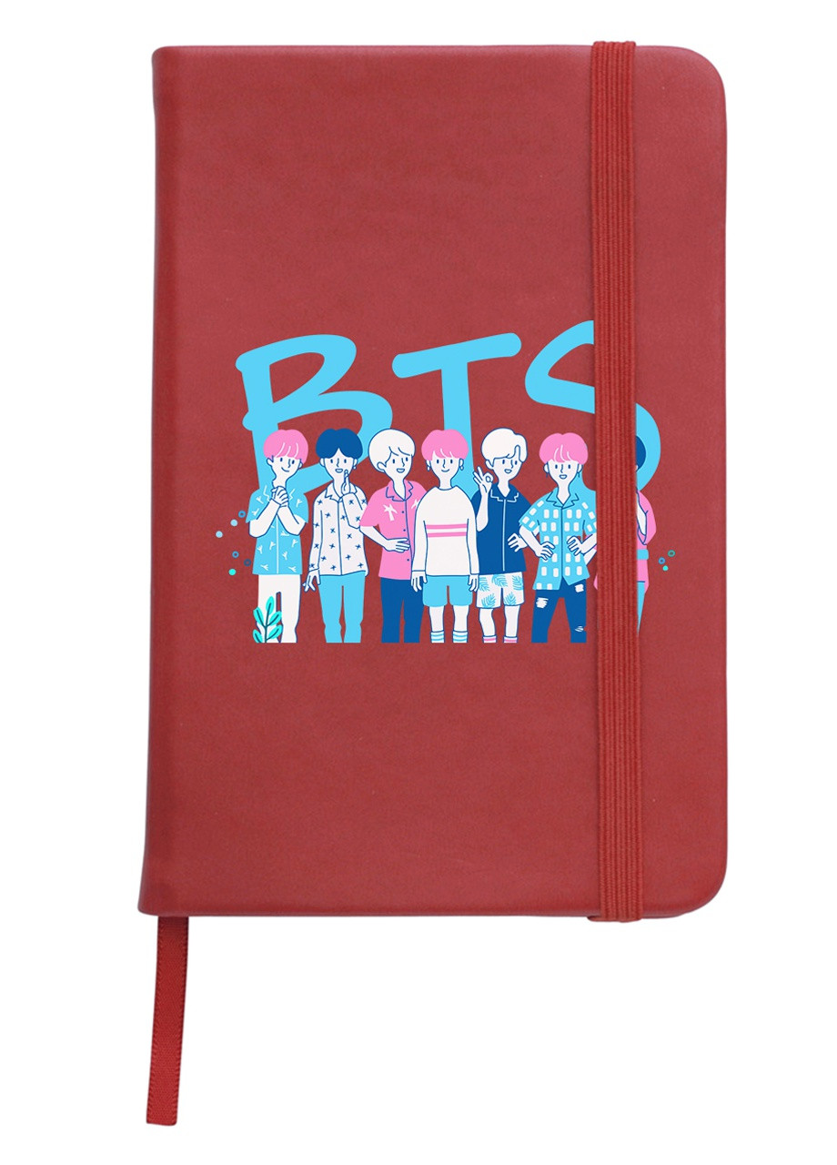 Блокнот А5 БТС (BTS) Красный (92228-3265-RD) MobiPrint (257321957)