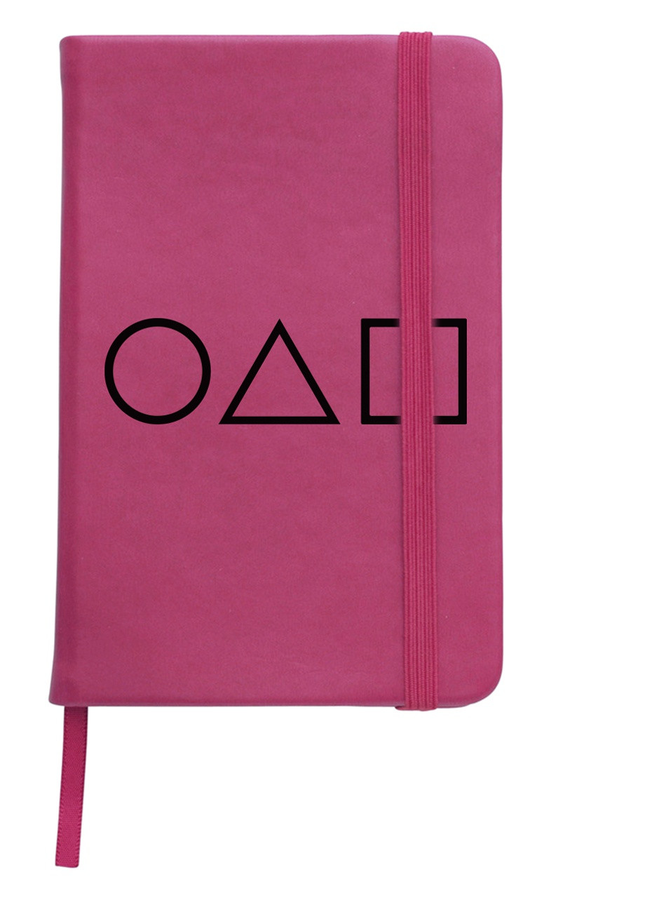 Блокнот А5 Трикутник Квадрат Коло Гра в кальмара (Squid Game) Малиновий (92228-3373-FU) MobiPrint (257328269)