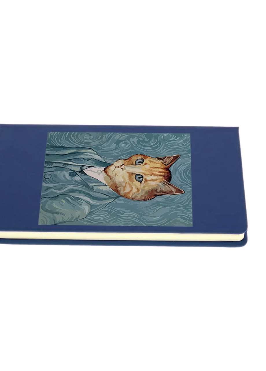 Блокнот А5 Кіт Вінсент Ван Гог (Vincent van Gogh Cat) Темно-синій (92228-2959-NB) MobiPrint (257327322)