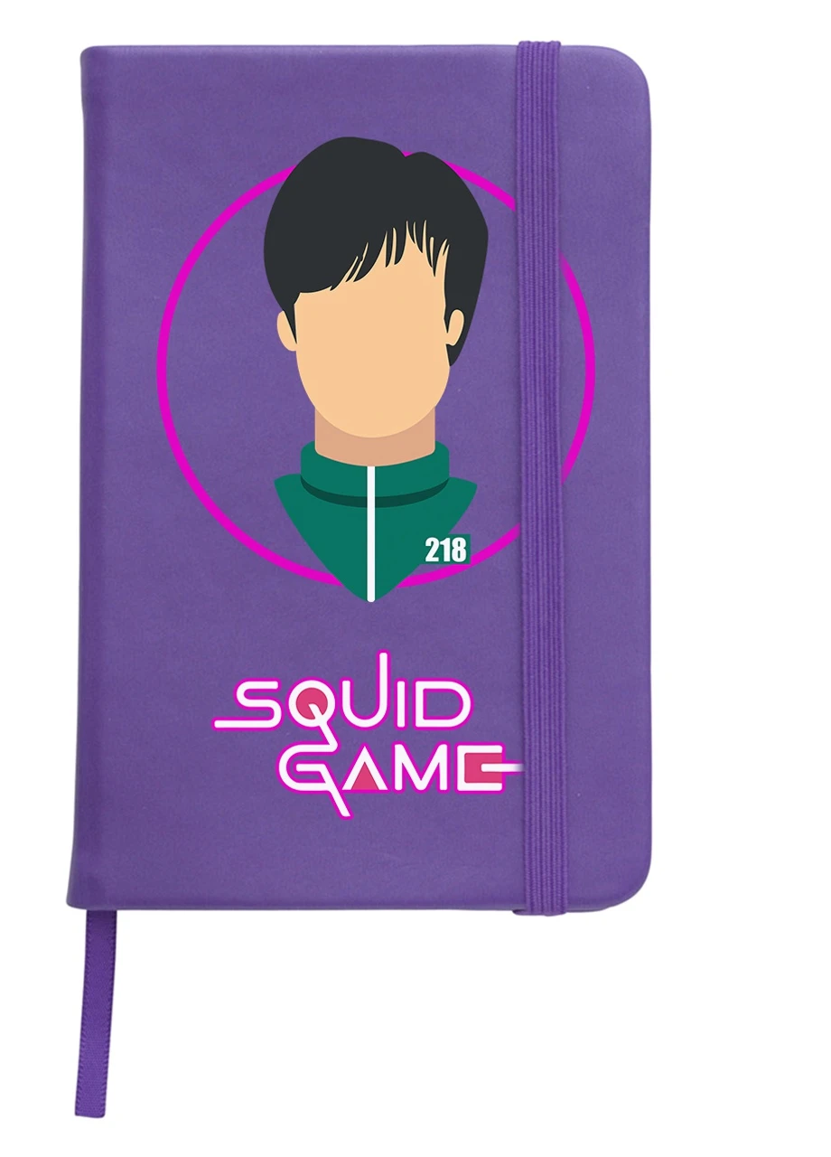 Блокнот А5 Парк Хае-су ес чо Санг-ву Гра в кальмара (Squid Game) Фіолетовий (92228-3353-PU) MobiPrint (257322304)