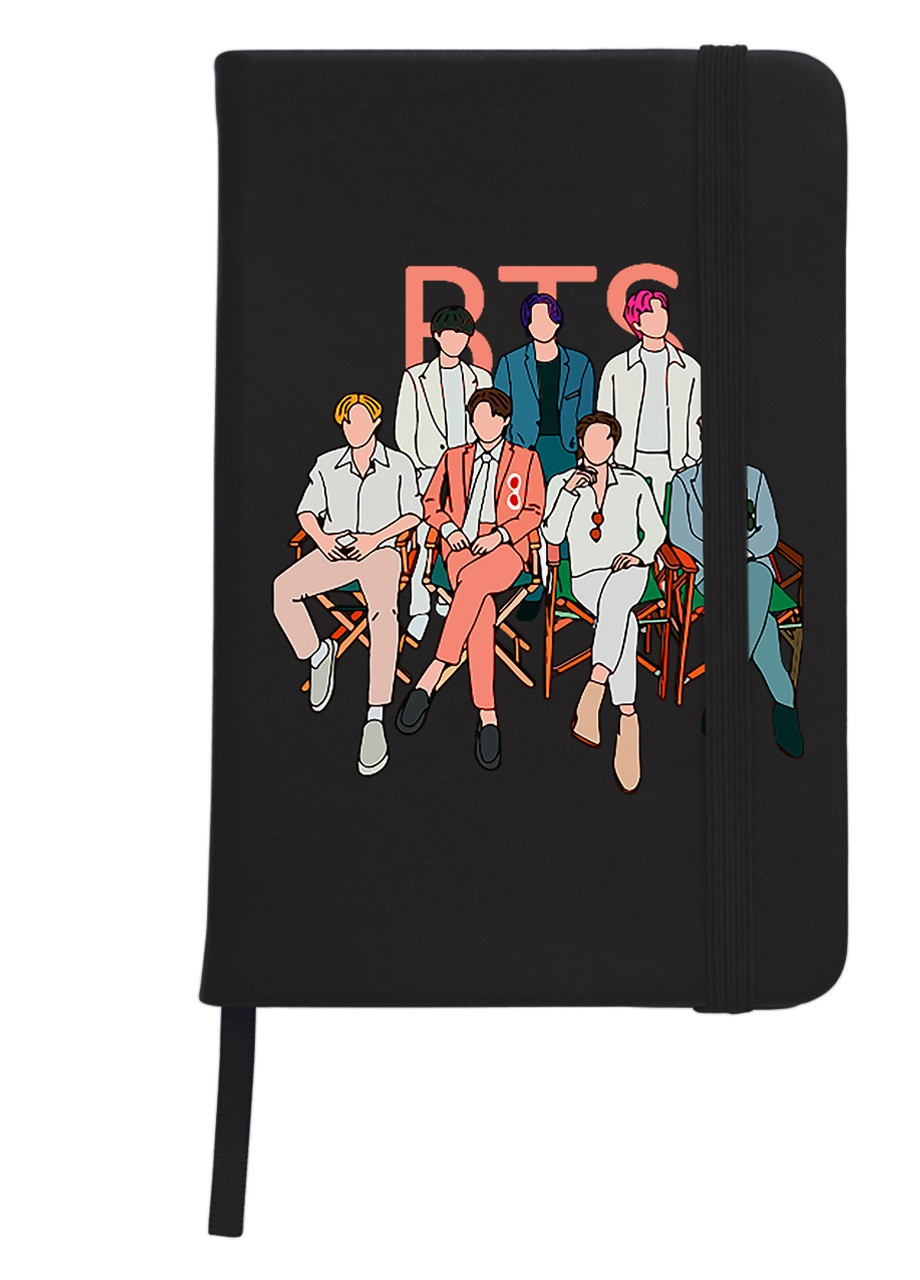 Блокнот А5 БТС (BTS) Чорний (92228-3264-BK) MobiPrint (257324864)