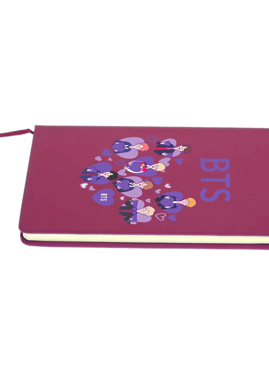 Блокнот А5 БТС (BTS) Малиновий (92228-3273-FU) MobiPrint (257324121)