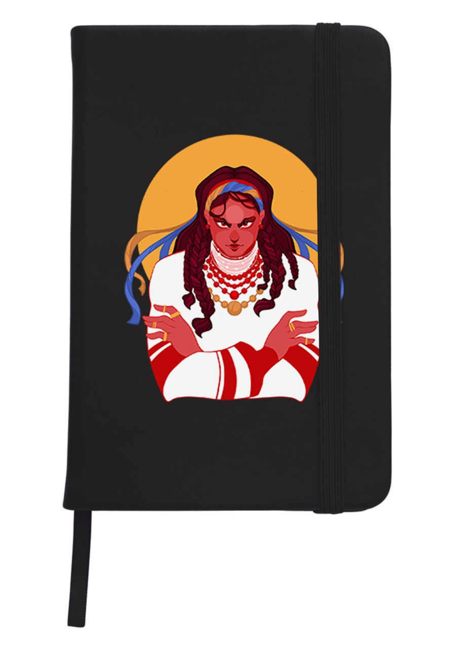 Блокнот А5 Українка Чорний (92228-3768-BK) MobiPrint (257325051)