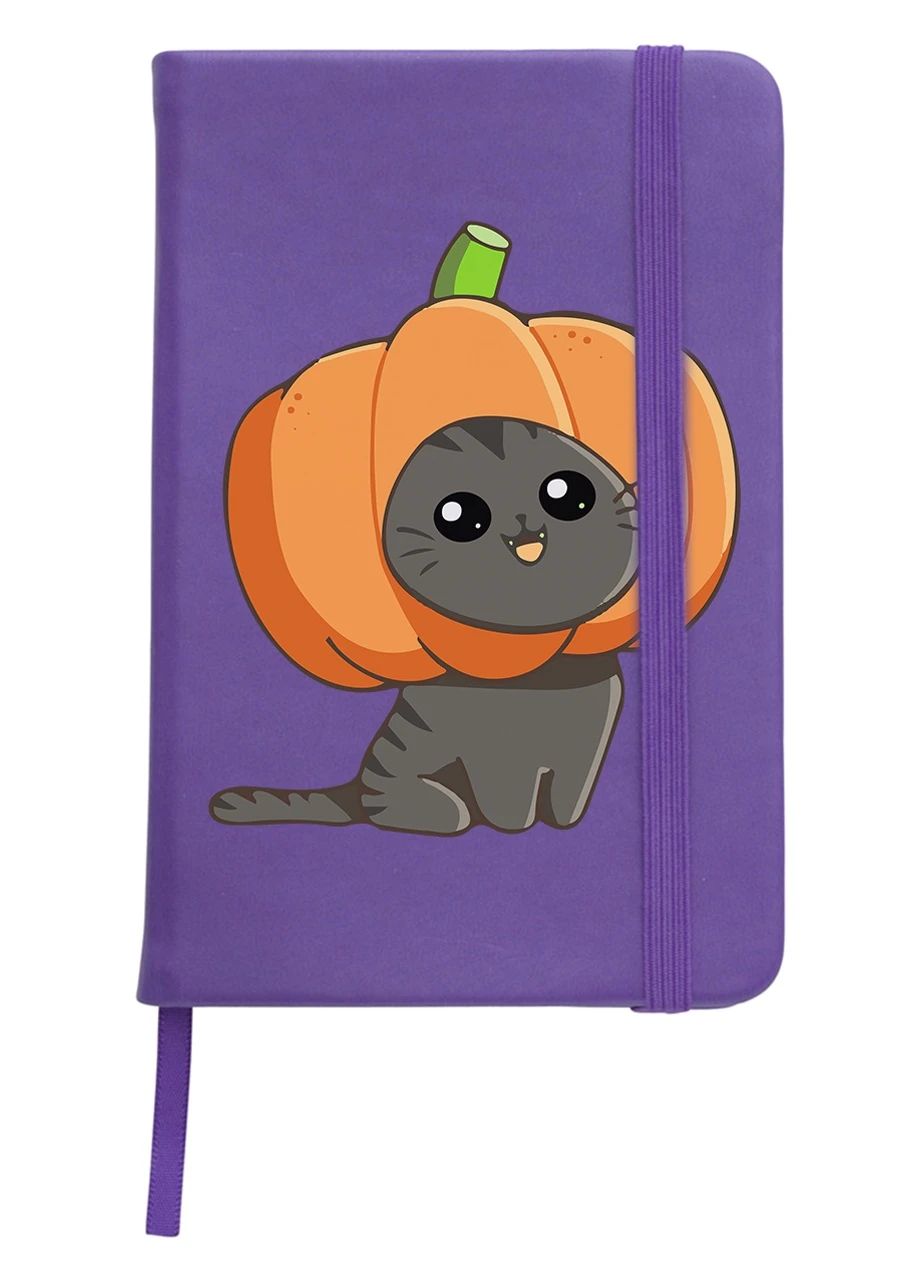 Блокнот А5 Тыква кот (Pumpkincat) Фиолетовый (92228-3435-PU) MobiPrint (257327508)
