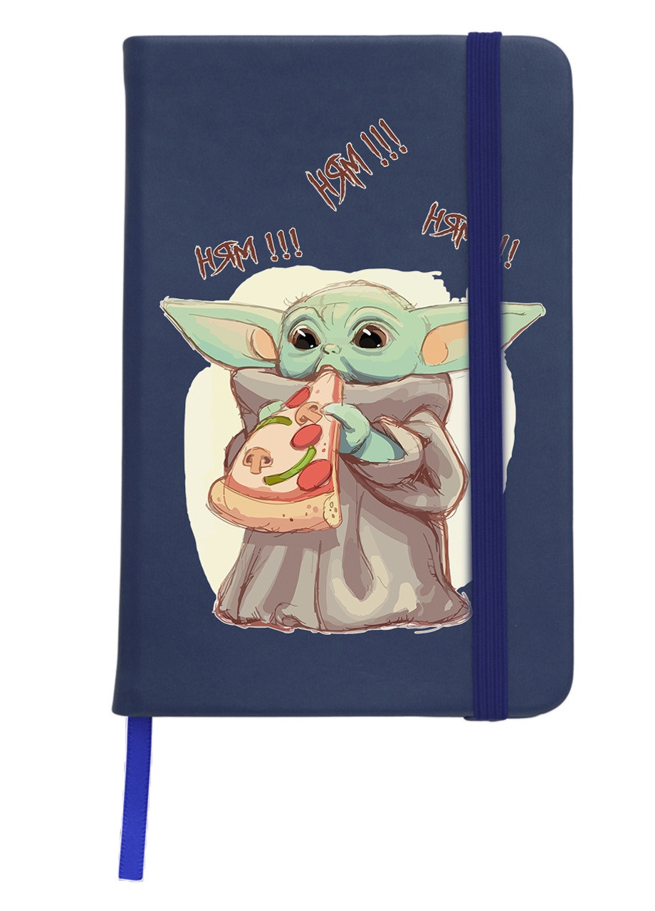 Блокнот А5 Грогу пицца(Grogu Baby Yoda) Темно-синий (92228-3519-NB) MobiPrint (257323178)
