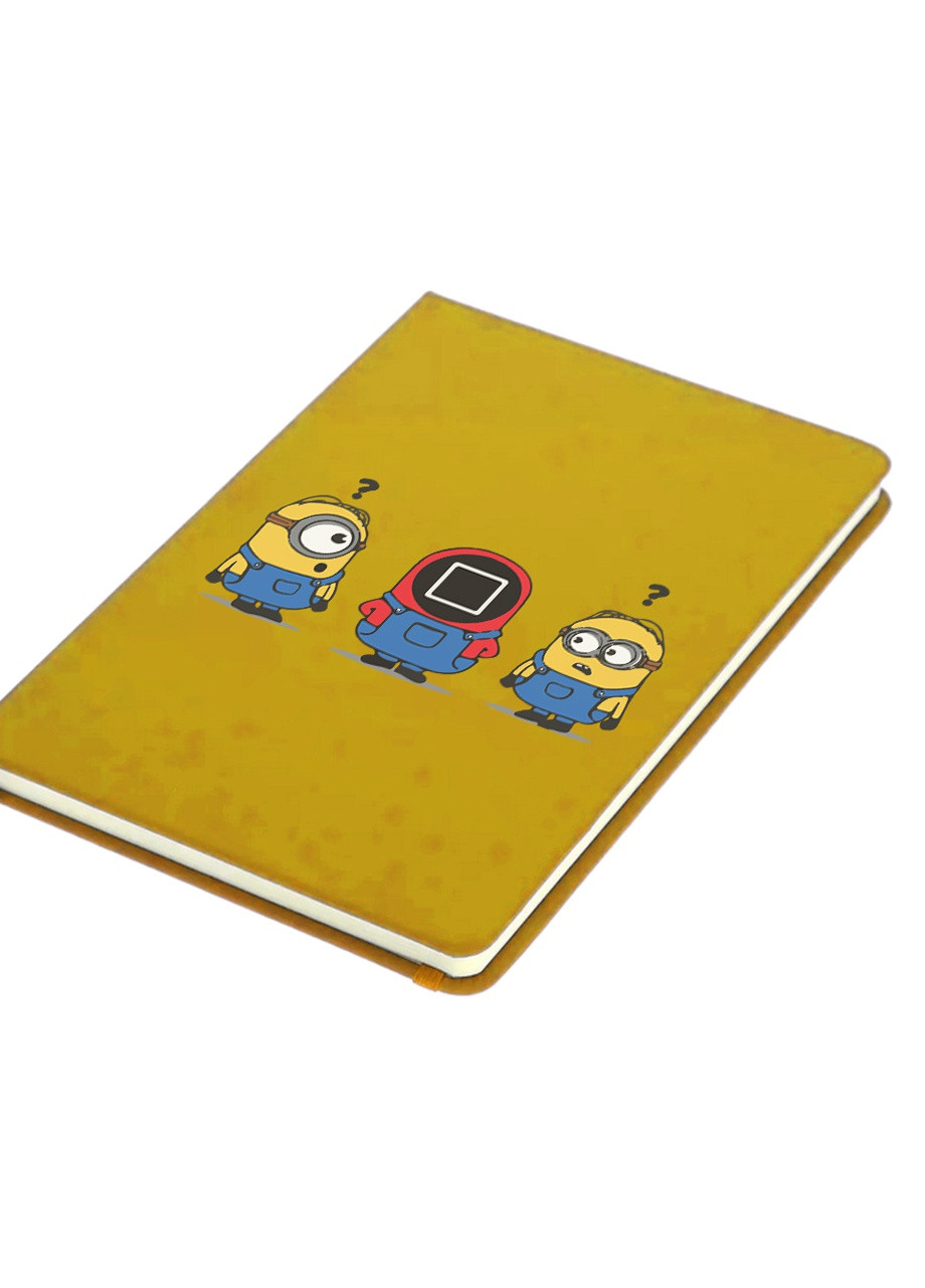 Блокнот А5 Гра в кальмара та Міньйони (Minions and Squid Game) Жовтий (92228-3455-SY) MobiPrint (257322681)