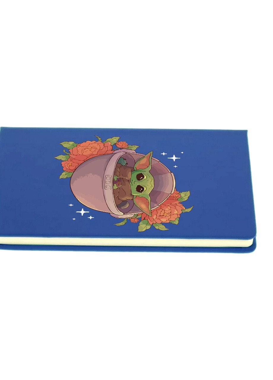 Блокнот А5 Грогу Йода квіти (Grogu Baby Yoda) Світло-блакитний (92228-3521-SK) MobiPrint (257324783)