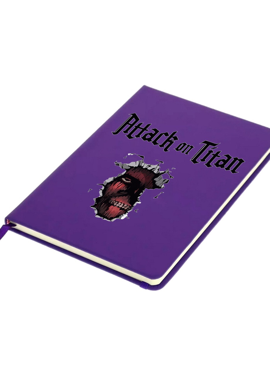 Блокнот А5 Атака титанов Колоссальный Титан лого ( Attack on Titan logo) Фиолетовый (92228-3489-PU) MobiPrint (257327988)
