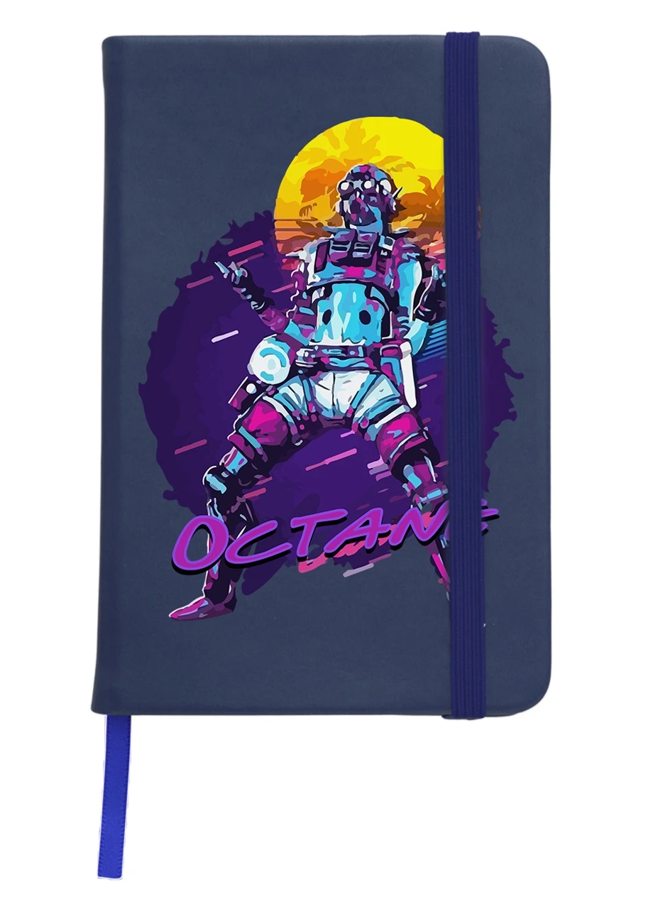 Блокнот А5 Апекс леджендс Октейн неон (Octane poster Apex Legends) Темно-синий (92228-3497-NB) MobiPrint (257323072)