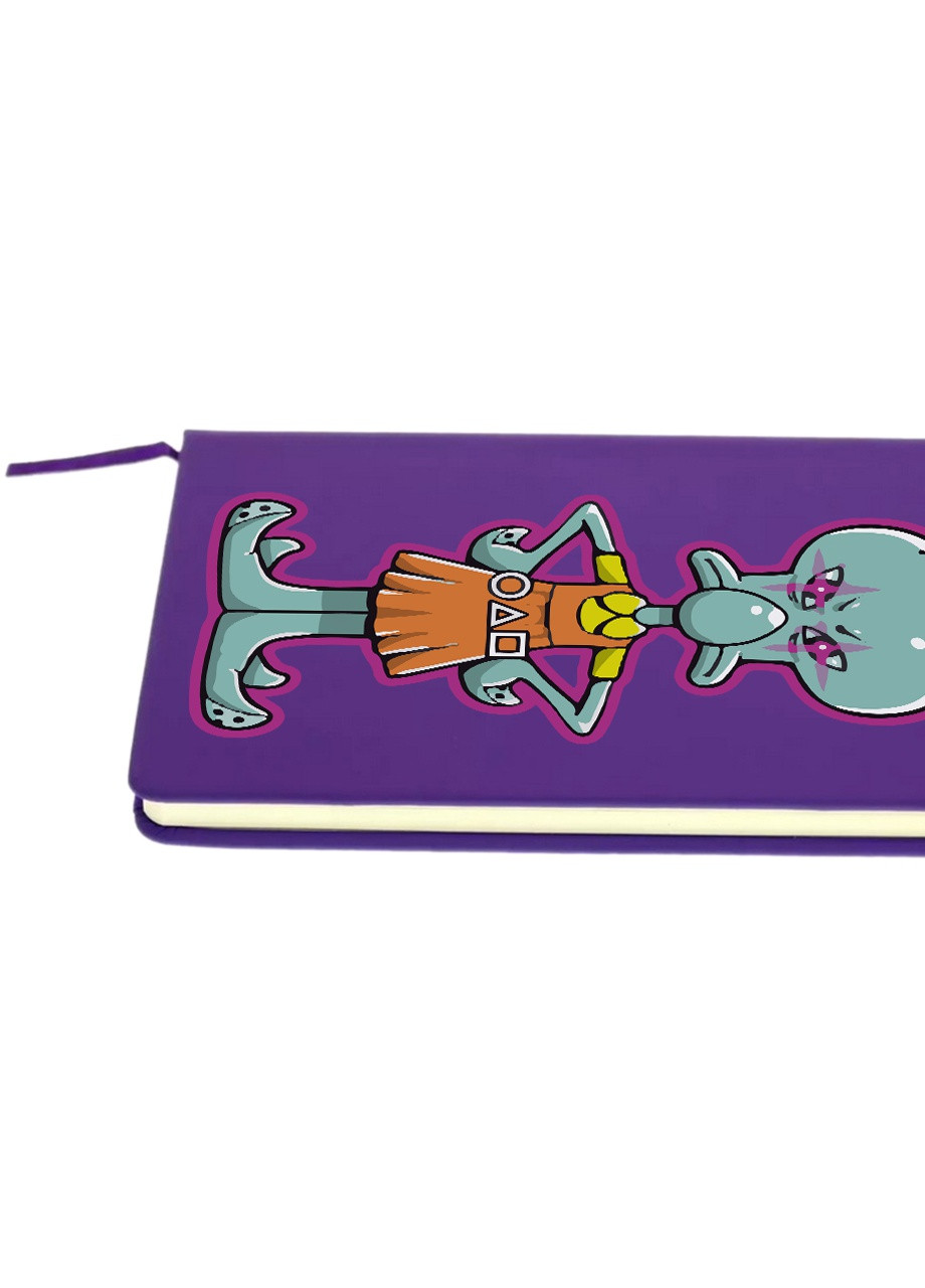 Блокнот А5 Сквидвард Тентикалс Игра в кальмара (Squidward and Squid Game) Фиолетовый (92228-3457-PU) MobiPrint (257328673)