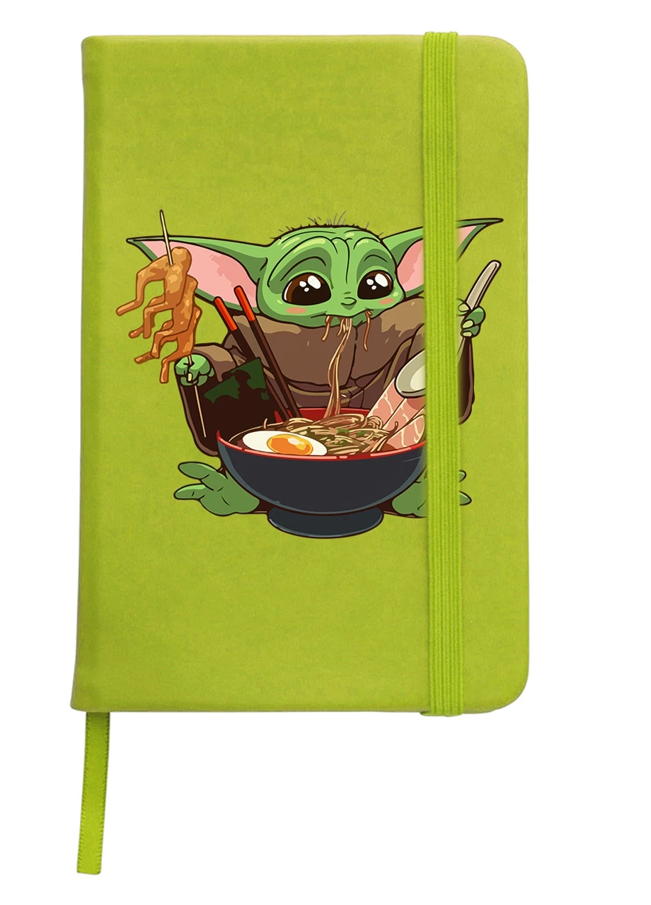Блокнот А5 Грогу Йода смачна їжа (Grogu Baby Yoda) Салатовий (92228-3524-LM) MobiPrint (257326530)