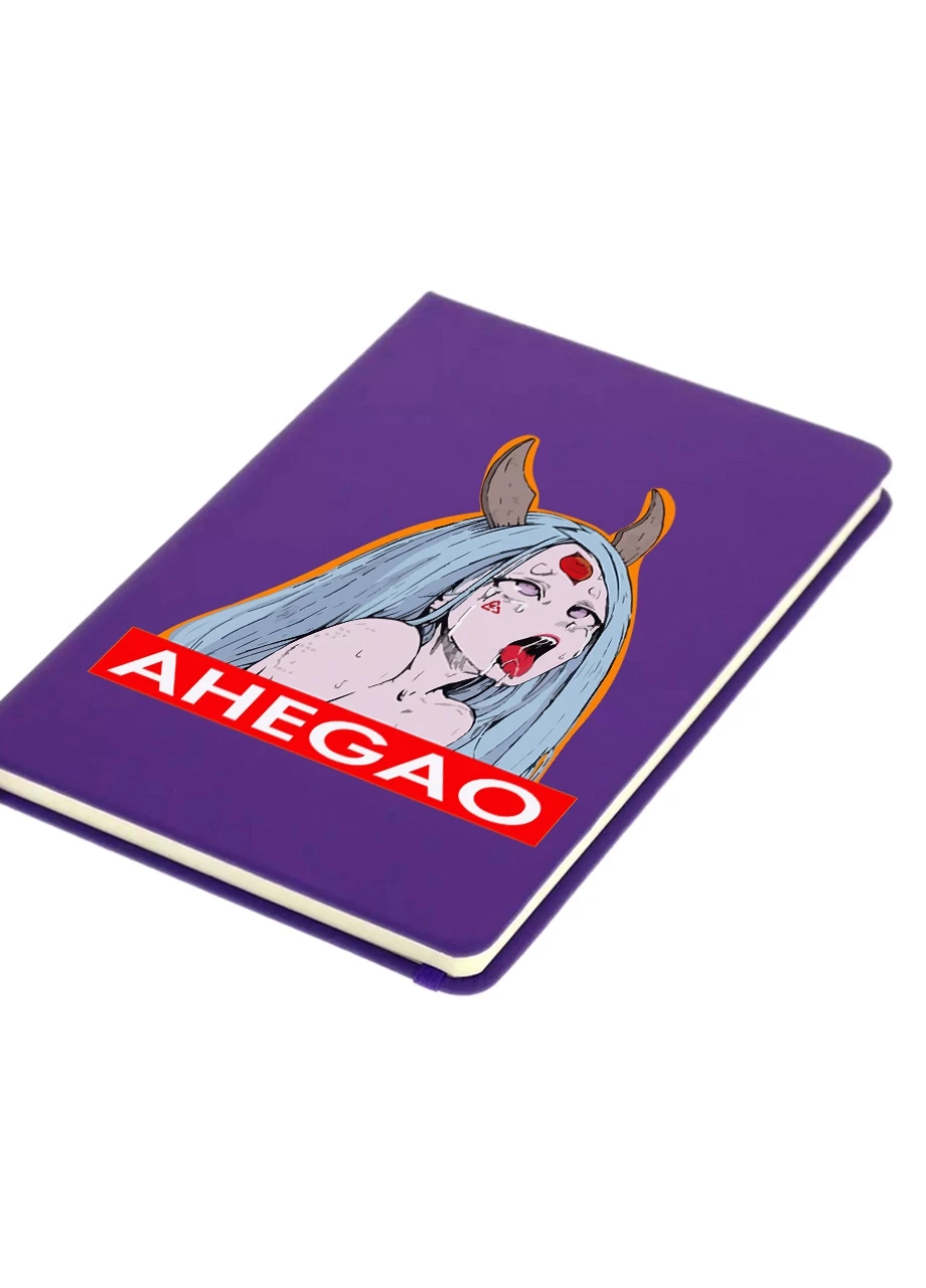 Блокнот А5 Ахэгао девушка-рот лого(Ahegao girl logo) Фиолетовый (92228-3508-PU) MobiPrint (257323309)