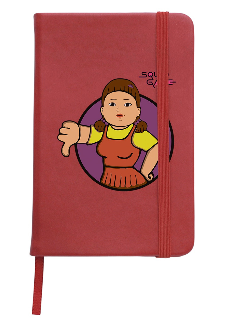 Блокнот А5 Кукла Тише едешь дальше будешь Игра в кальмара (Squid Game) Красный (92228-3389-RD) MobiPrint (257327919)