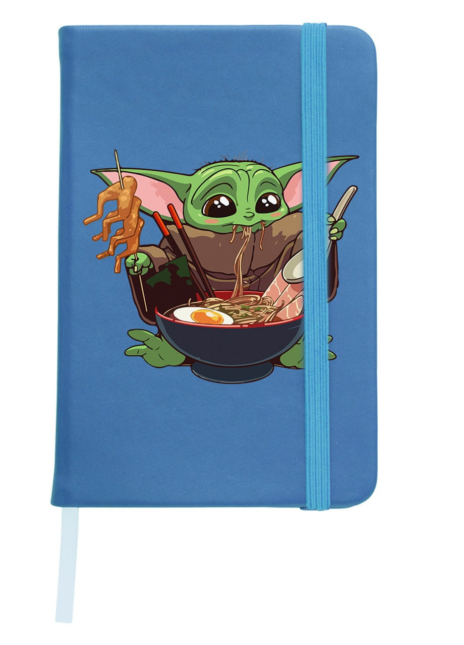 Блокнот А5 Грогу Йода смачна їжа (Grogu Baby Yoda) Світло-блакитний (92228-3524-SK) MobiPrint (257326644)