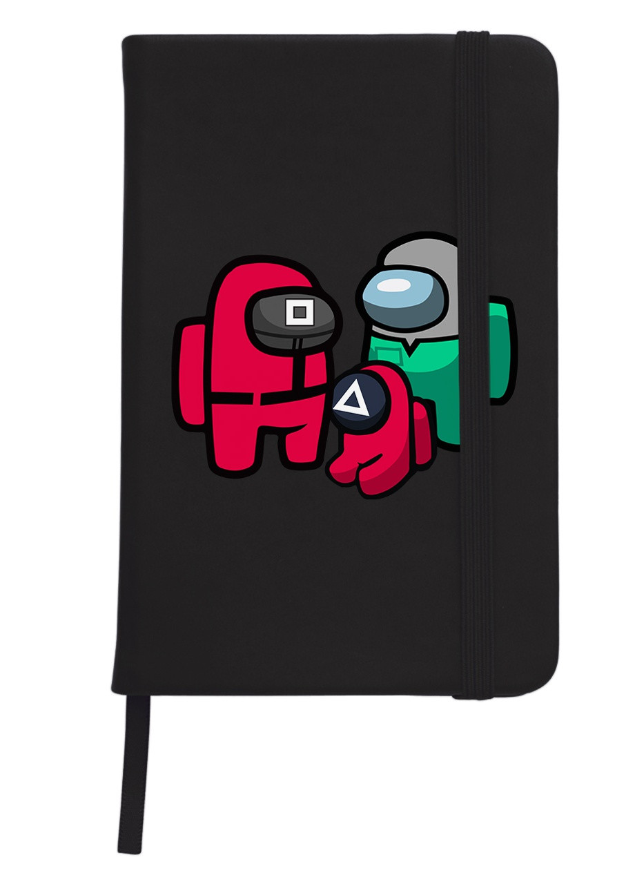 Блокнот А5 Амонг Ас и Игра в кальмара (Among Us and Squid Game) Черный (92228-3380-BK) MobiPrint (257323735)