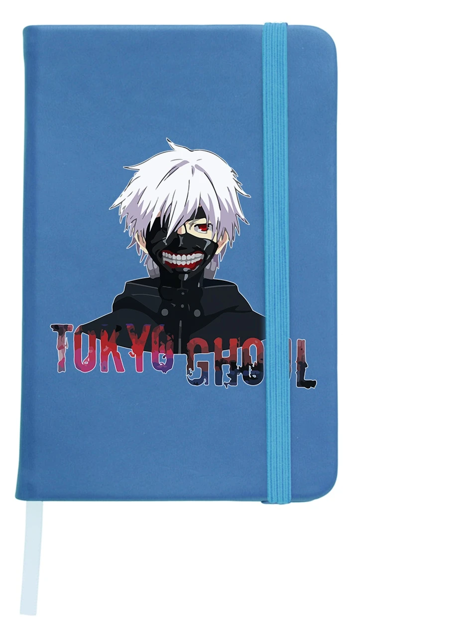 Блокнот А5 Токійський гуль Кен Канекі лого-портрет(Tokyo Ghoul) Світло-блакитний (92228-3528-SK) MobiPrint (257326103)