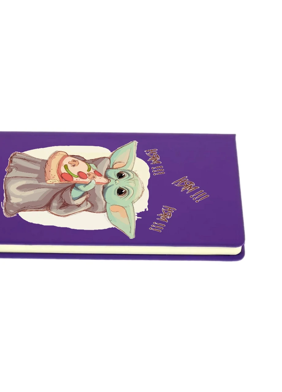 Блокнот А5 Грогу пицца(Grogu Baby Yoda) Фиолетовый (92228-3519-PU) MobiPrint (257324748)