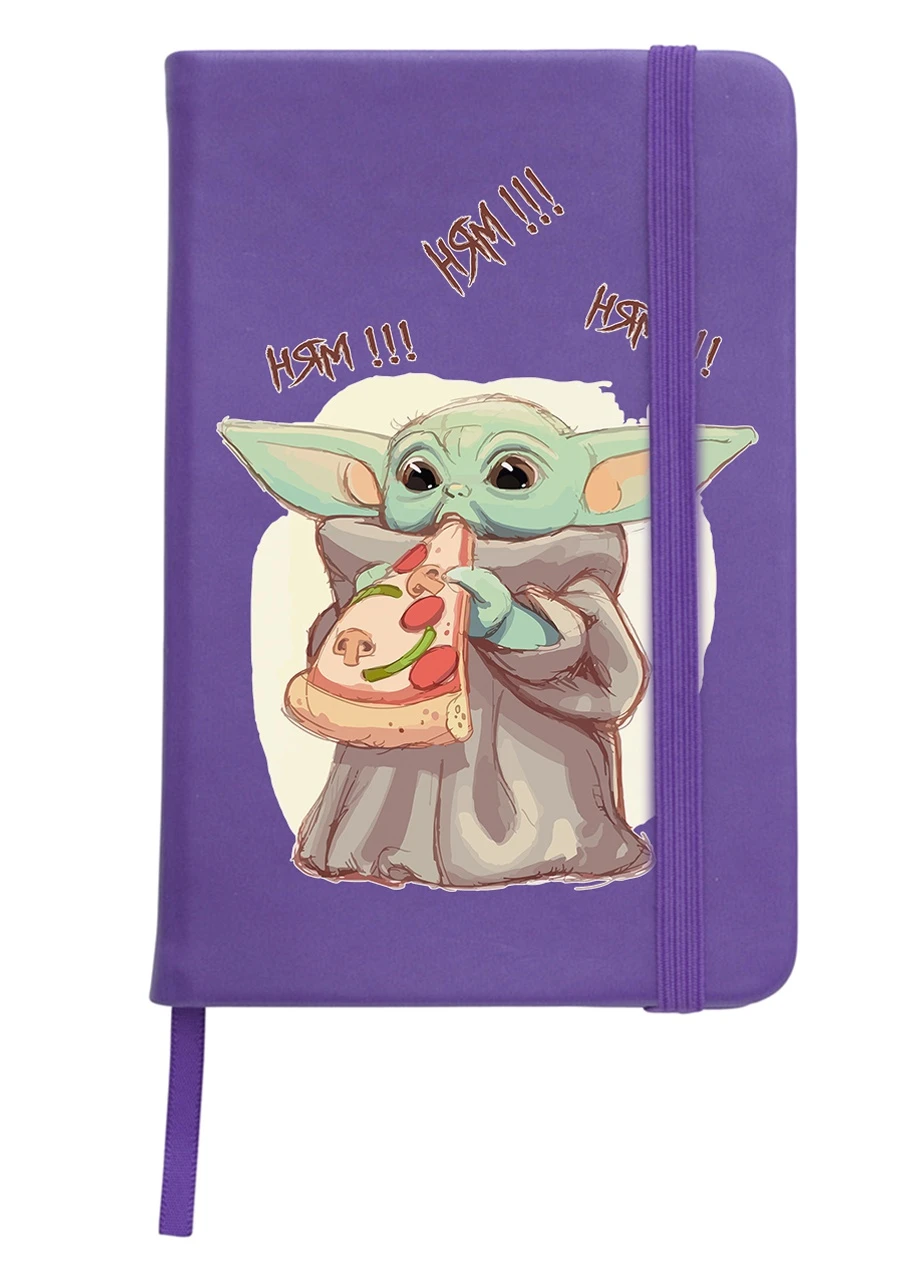 Блокнот А5 Грогу пицца(Grogu Baby Yoda) Фиолетовый (92228-3519-PU) MobiPrint (257324748)