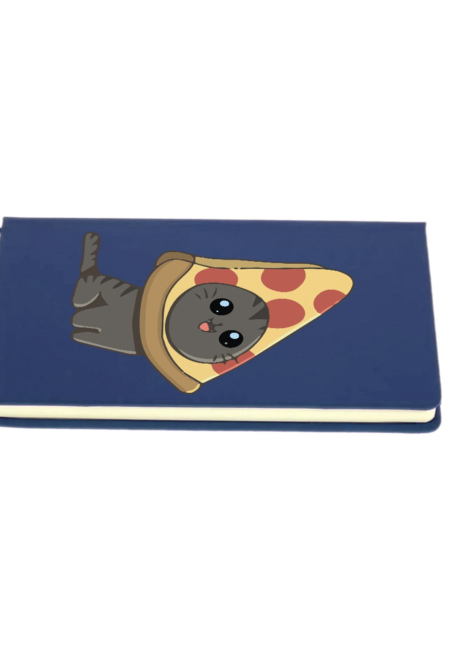 Блокнот А5 Піца кіт (Pizzacat) Темно-синій (92228-3436-NB) MobiPrint (257327998)