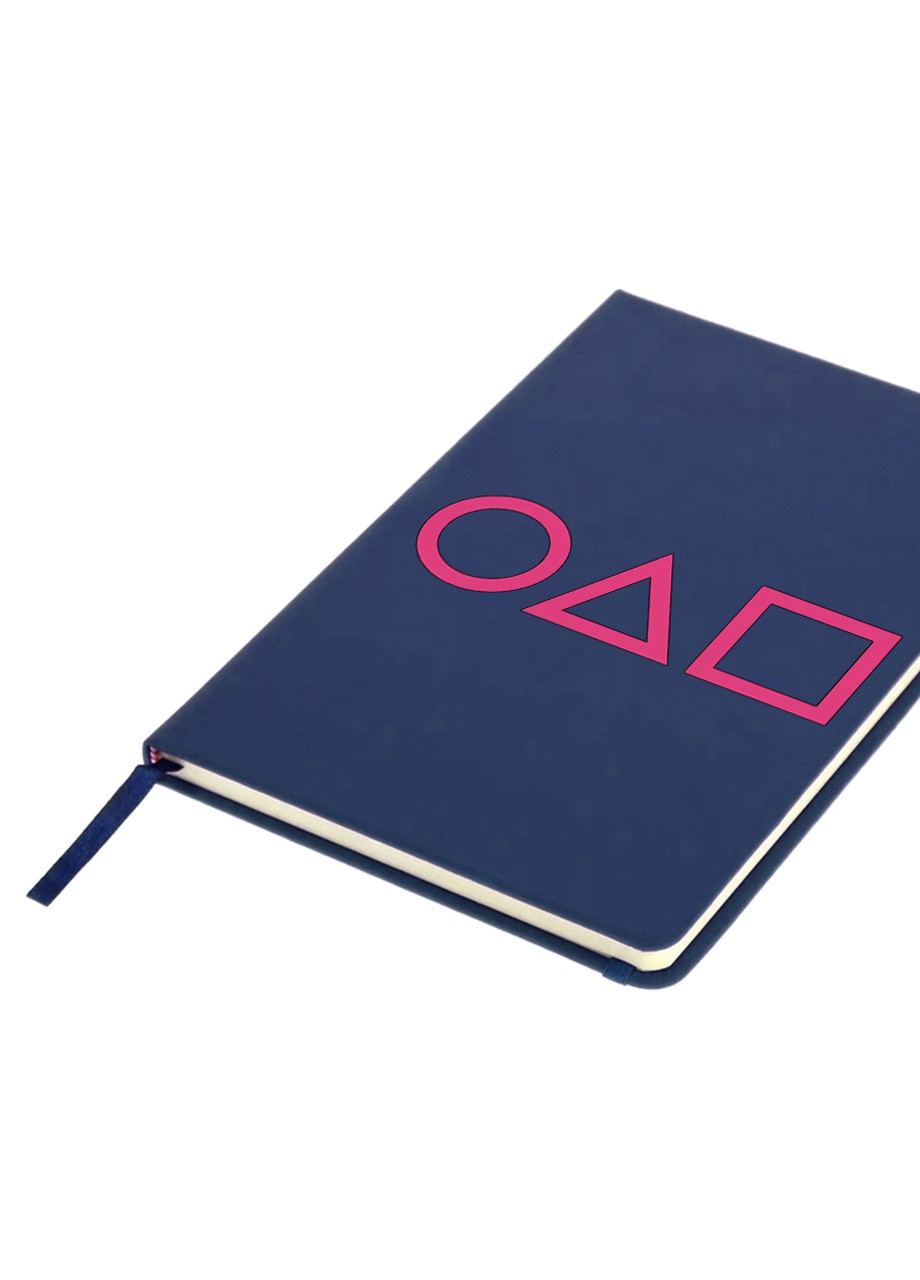 Блокнот А5 Трикутник Квадрат Коло Гра в кальмара (Squid Game) Темно-синій (92228-3378-NB) MobiPrint (257325378)