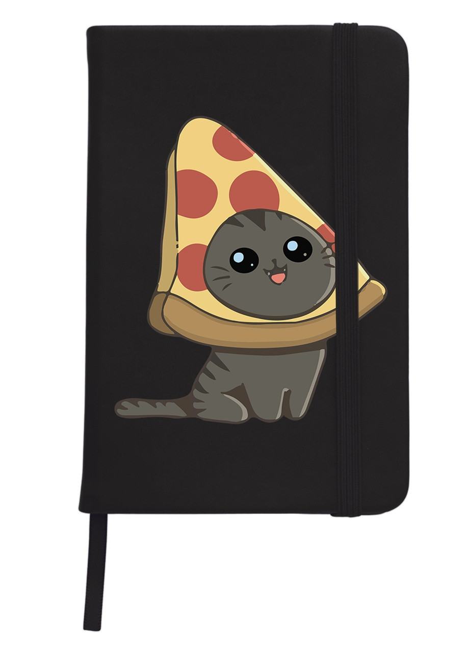 Блокнот А5 Пицца кот (Pizzacat) Черный (92228-3436-BK) MobiPrint (257326826)