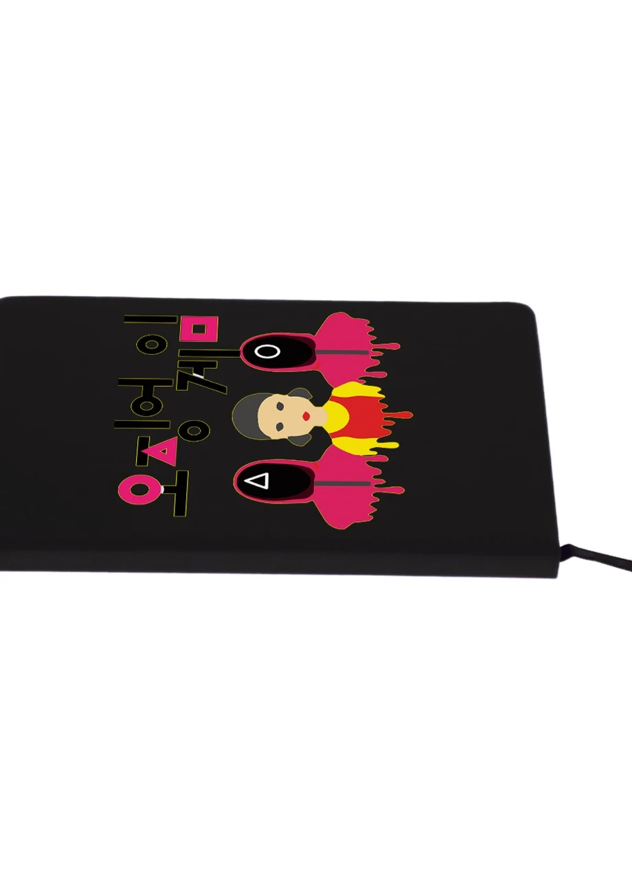 Блокнот А5 Гра в кальмара лялька та солдати (Squid game) Чорний (92228-3504-BK) MobiPrint (257322195)