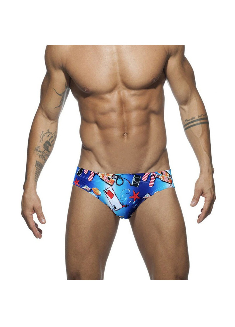 Мужские синие пляжные мужские плавки больших размеров UXH