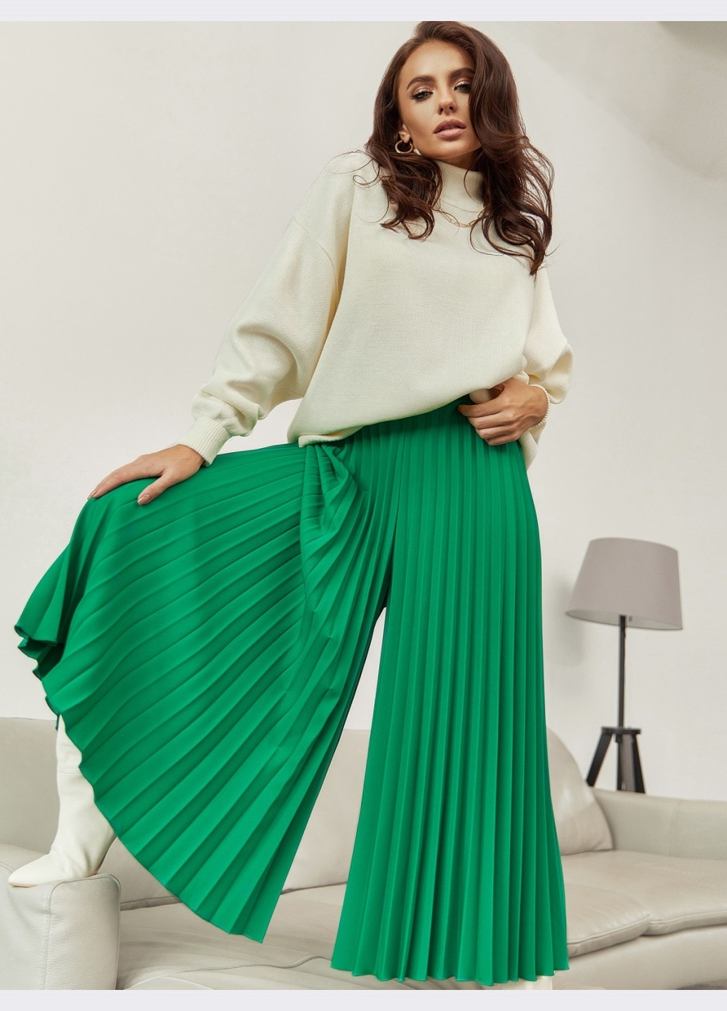 Зеленые кэжуал демисезонные брюки Dressa