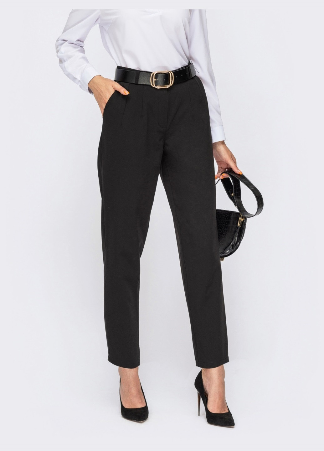 чорні класичні штани з кишенями однотонні Dressa (257339208)