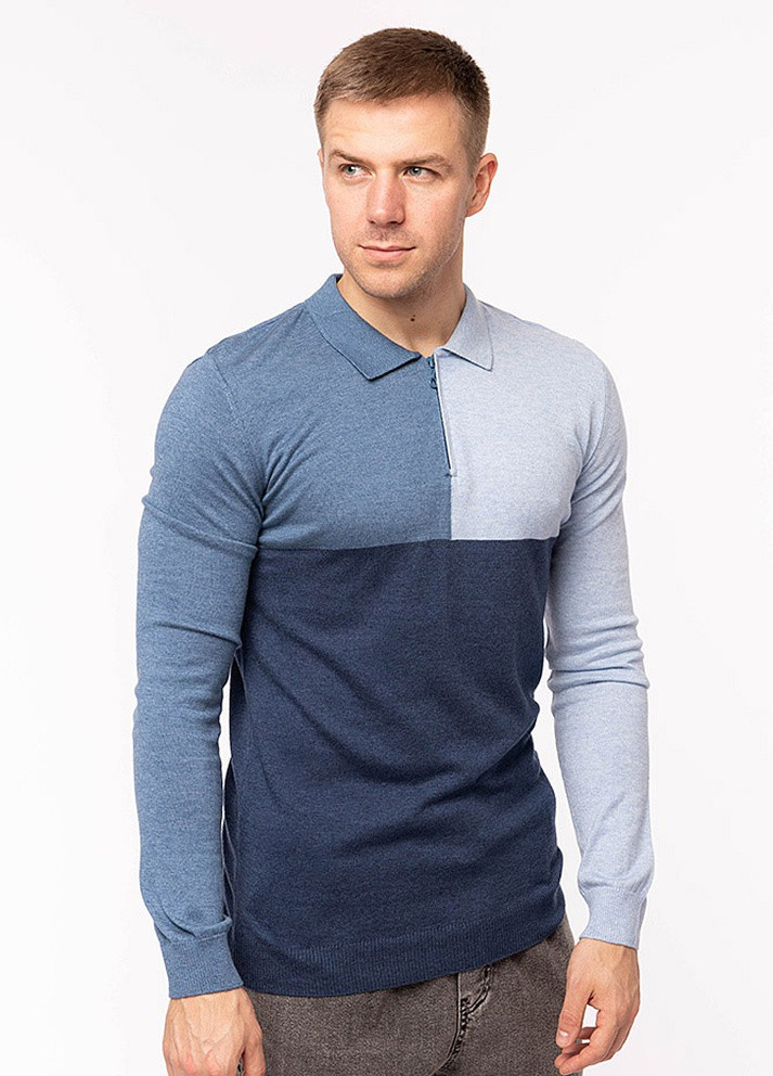 Голубой футболка-мужской поло для мужчин No Brand