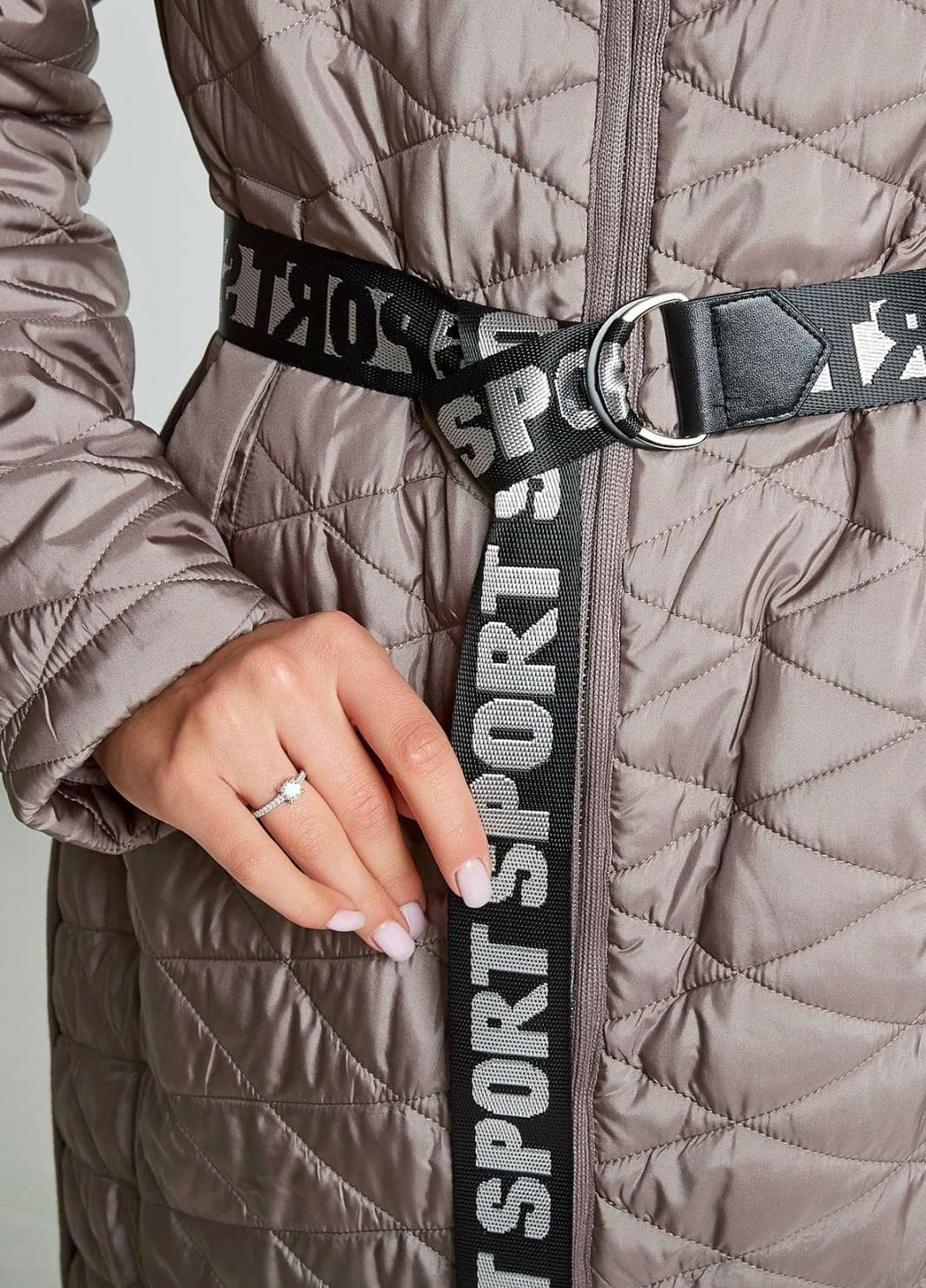 Кавове демісезонне Стьобаний плащ Lora Duvetty