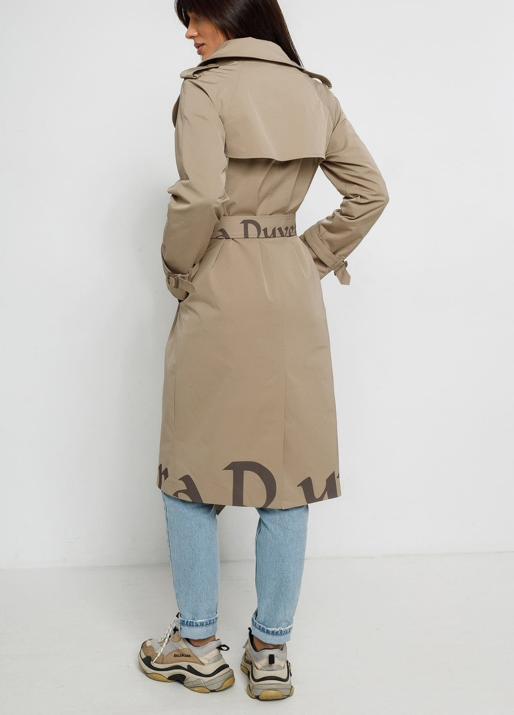 Песочное демисезонное Тренч Lora Duvetty