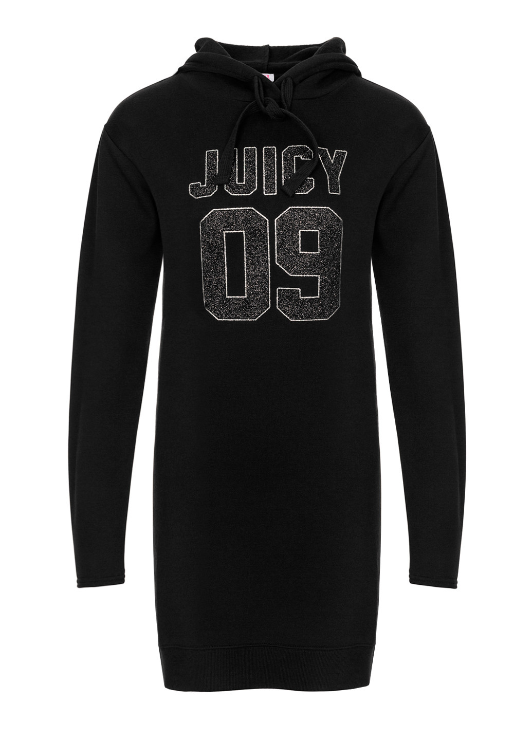 Женский удлиненный черный худи с капюшоном Juicy Couture (257347871)