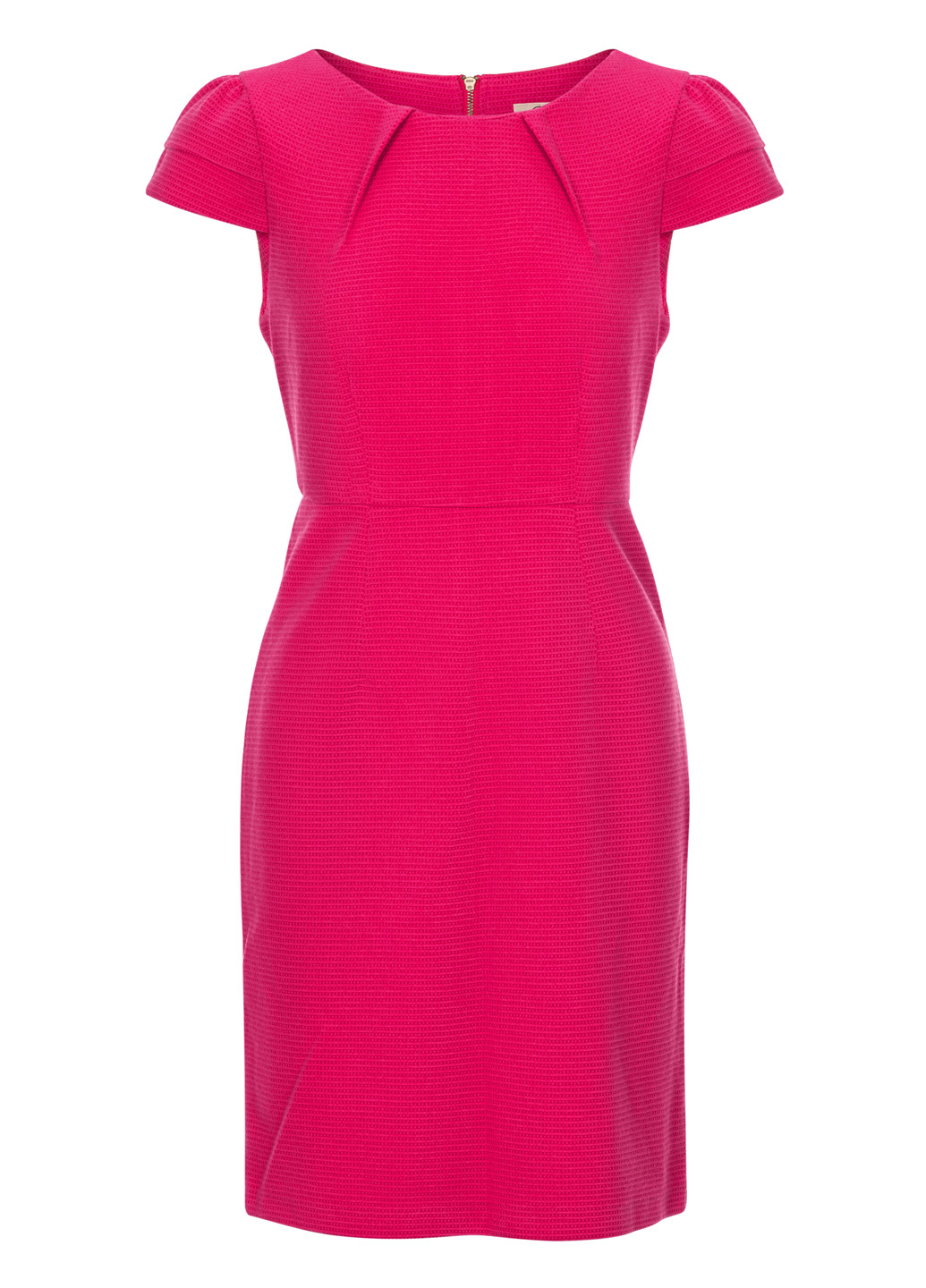 Малиновое коктейльное мини платье с короткими рукавами футляр Darling однотонное