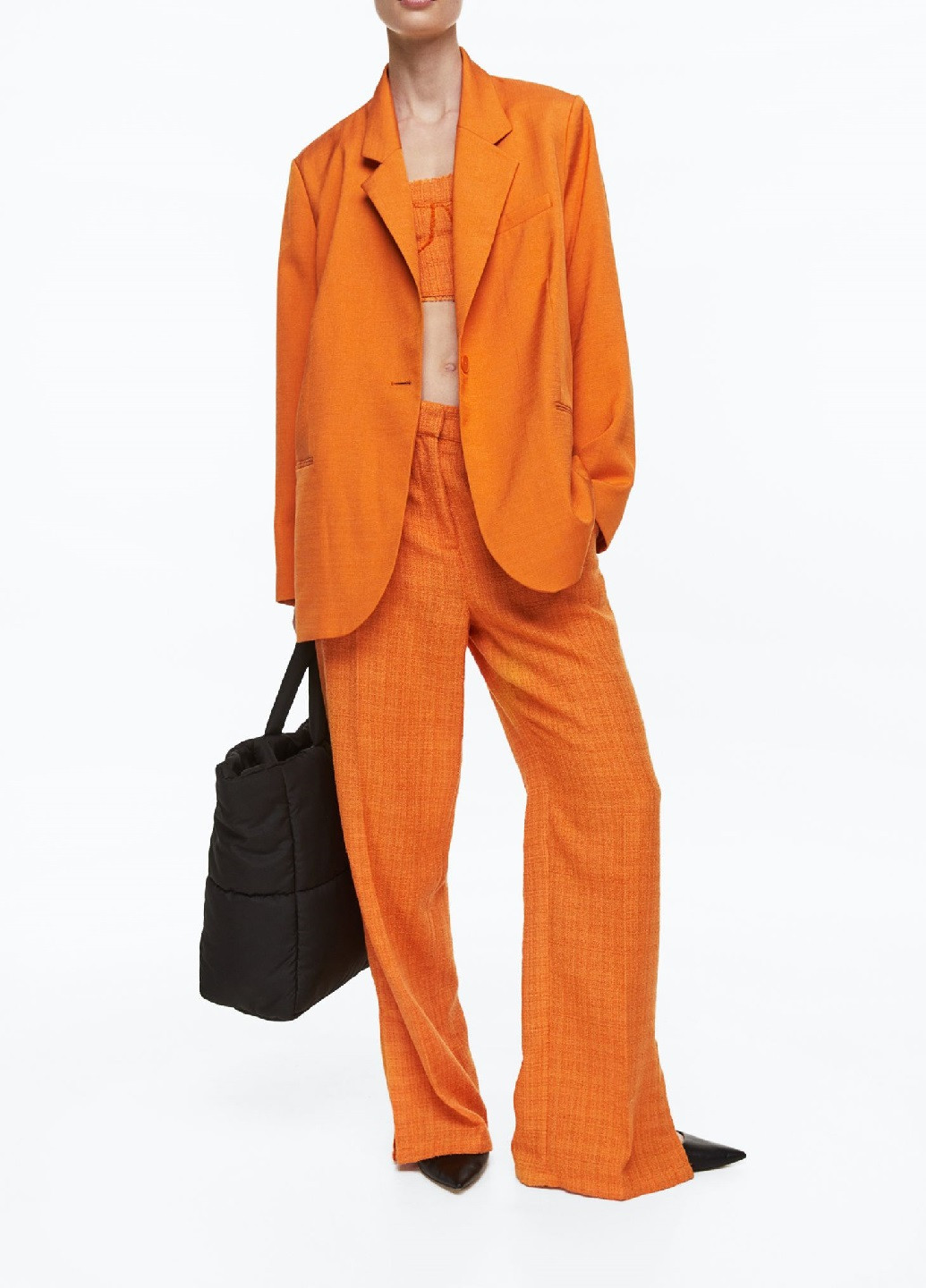 Оранжевые кэжуал демисезонные брюки H&M