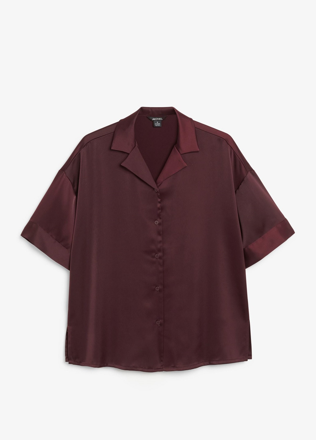 Бордовая кэжуал рубашка однотонная H&M