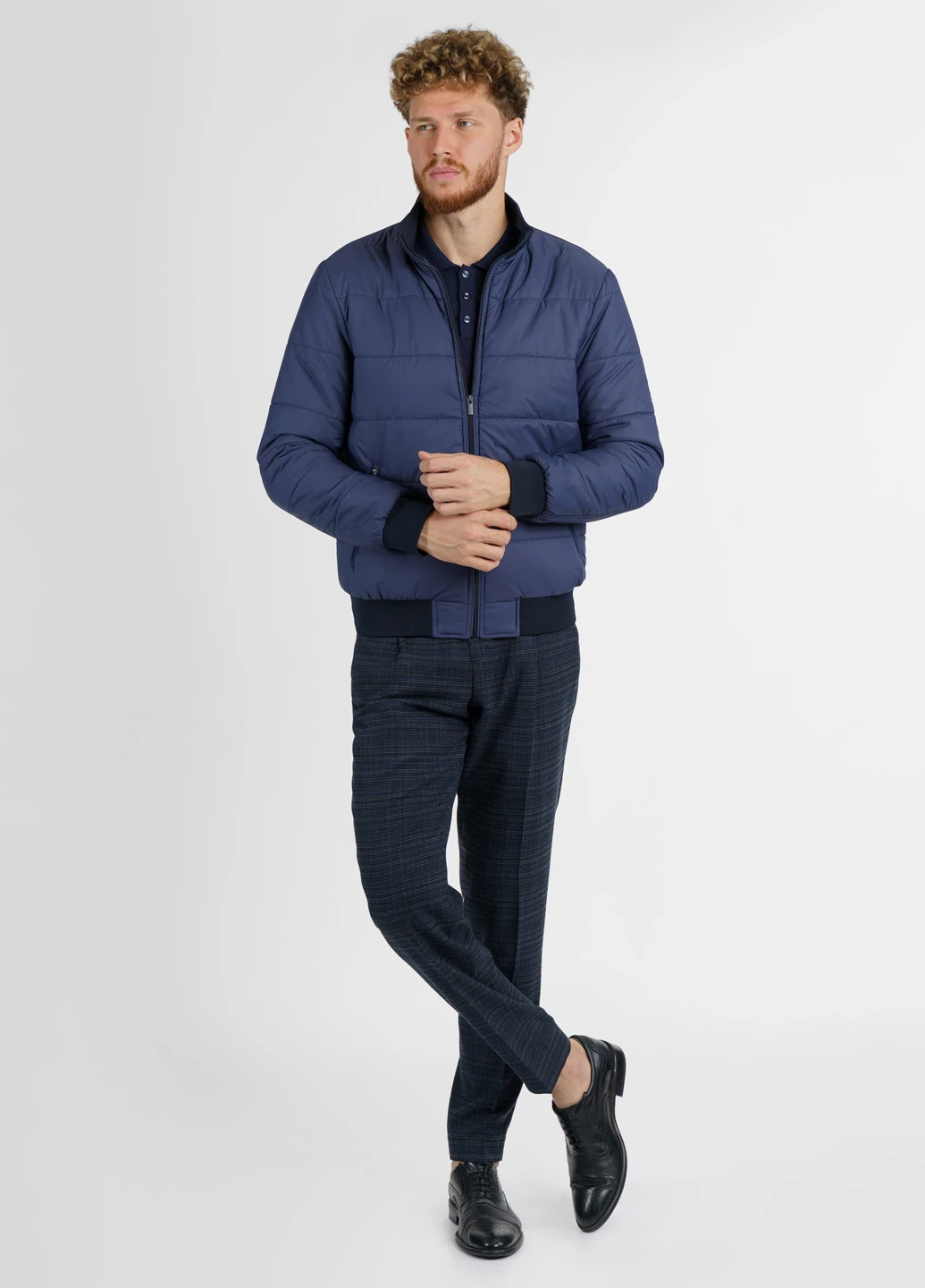 Синя демісезонна куртка чоловіча Arber Varsity Jacket H19