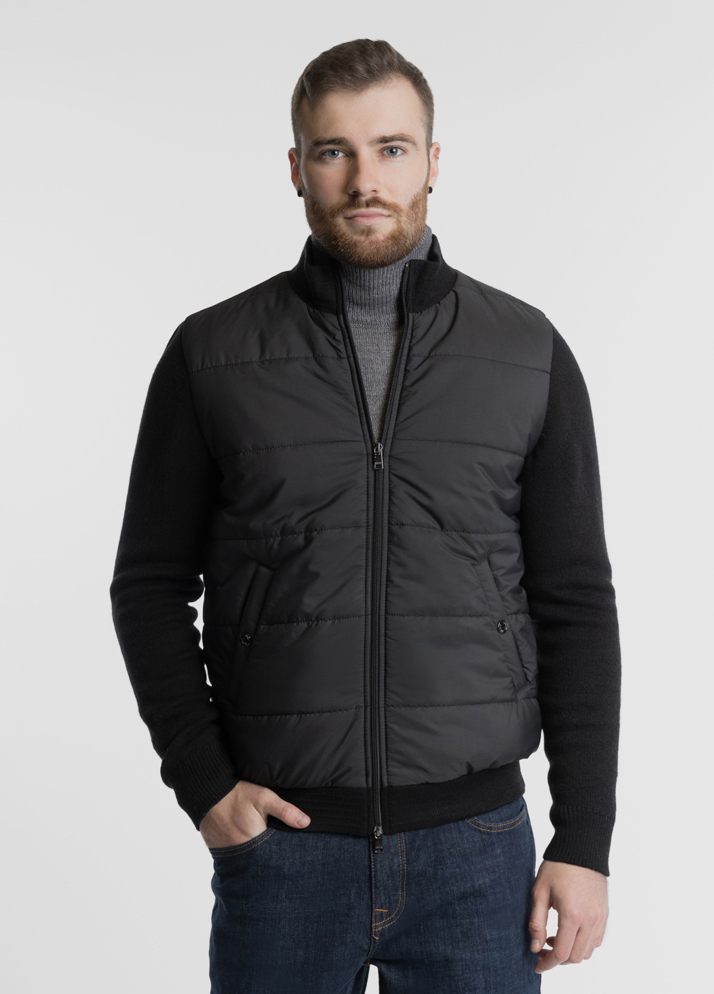 Черная демисезонная куртка мужская Arber Jacket MIX ASKR-34