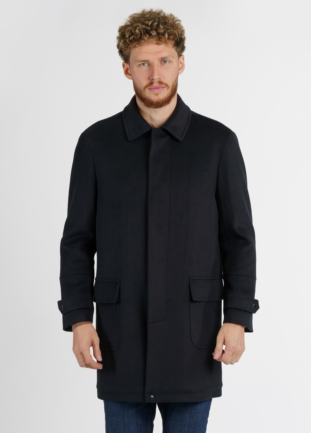 Черное демисезонное Пальто мужское Arber
