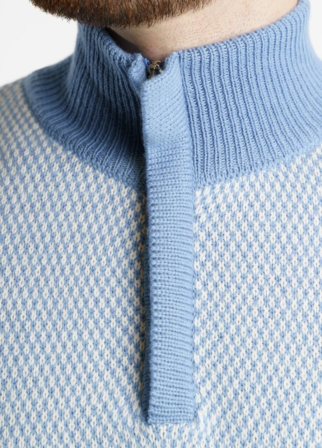 Голубой зимний свитер мужской Arber Zipper-neck 7 N-AVT-90